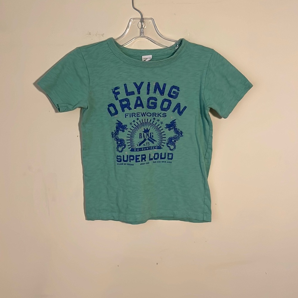 J CREW CREW CUTS Boy’s Green Fireworks T-Shirt Size 8